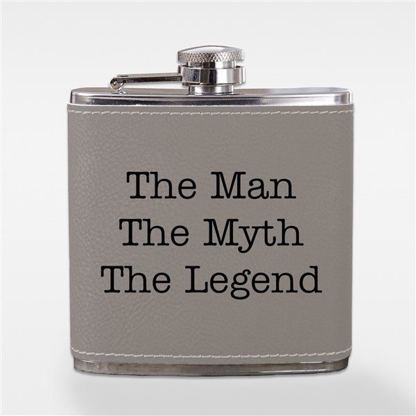 Engraved Leatherette 6 oz. Flask For Him - 43293