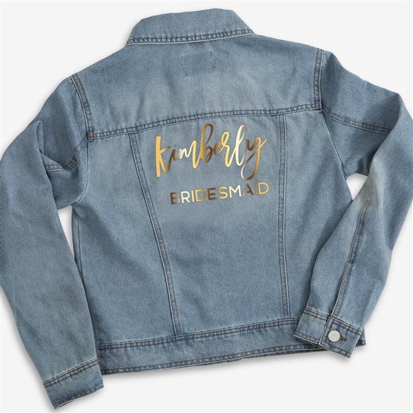 Metallic Foil Bridal Party Personalized Jean Jacket  - 43333