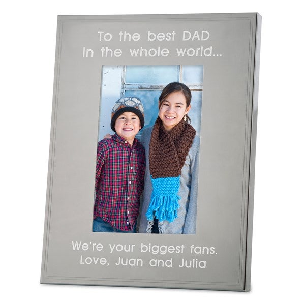Engraved Dad's Tremont Gunmetal 4x6 Picture Frame   - 43376
