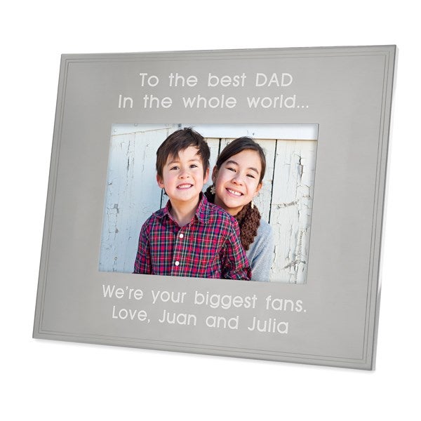 Engraved Dad's Tremont Gunmetal 4x6 Picture Frame   - 43376