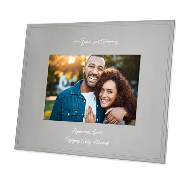 Engraved Anniversary Tremont Gunmetal 4x6 Picture Frame    - 43378