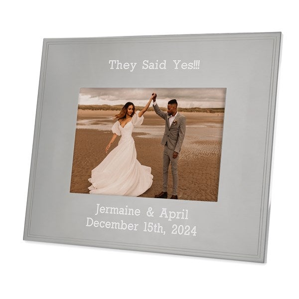 Engraved Engagement Tremont Gunmetal 4x6 Picture Frame - 43379