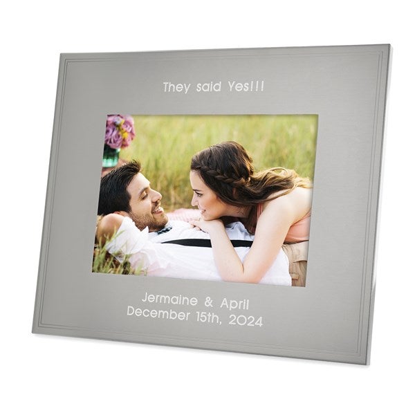 Engraved Engagement Tremont Gunmetal 5x7 Picture Frame   - 43383