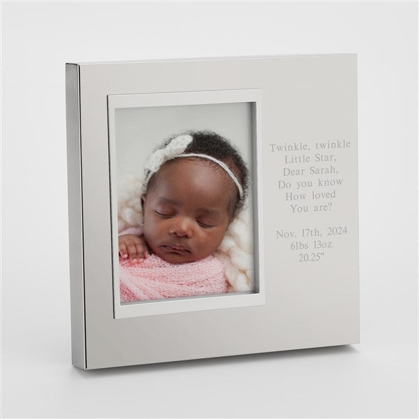 Engraved New Baby Silver Uptown 4x6 Picture Frame - 43398