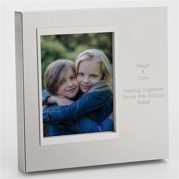 Engraved Friends Silver Uptown 4x6 Picture Frame- Vertical/Portrait