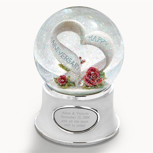 Engraved Anniversary Heart Snow Globe   - 43409