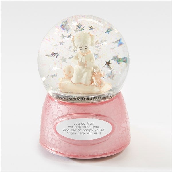 Engraved Praying Baby Girl Snow Globe  - 43416