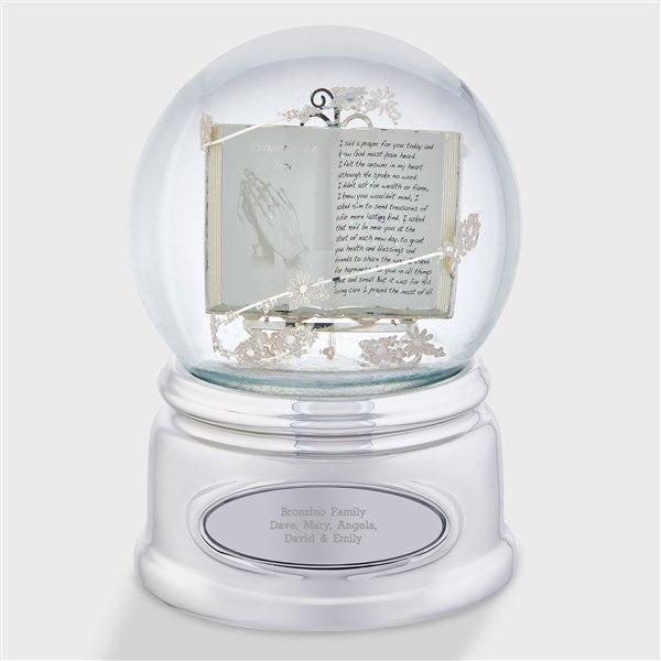 Engraved Family Praying Hands Snow Globe - 43433