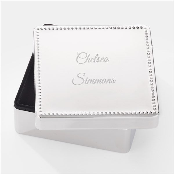 Engraved Beaded Square Keepsake Box for a Friend  - 43449