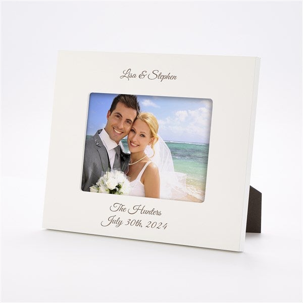 Engraved Wedding White 5x7 Picture Frame  - 43452