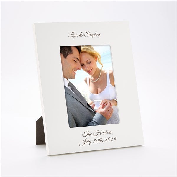 Engraved Wedding White 5x7 Picture Frame - 43452