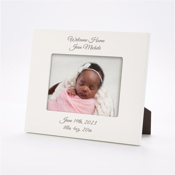 Engraved New Baby Celebration White 5x7 Picture Frame - 43454