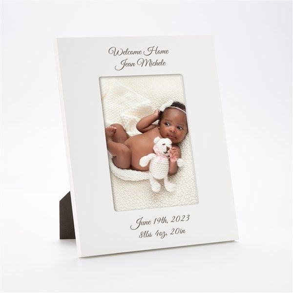 Engraved New Baby Celebration White 5x7 Picture Frame - 43454