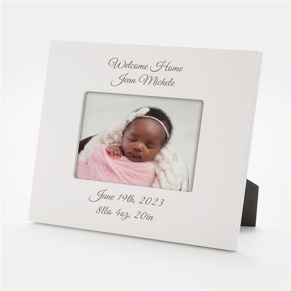 Engraved New Baby White 4x6 Picture Frame - 43472