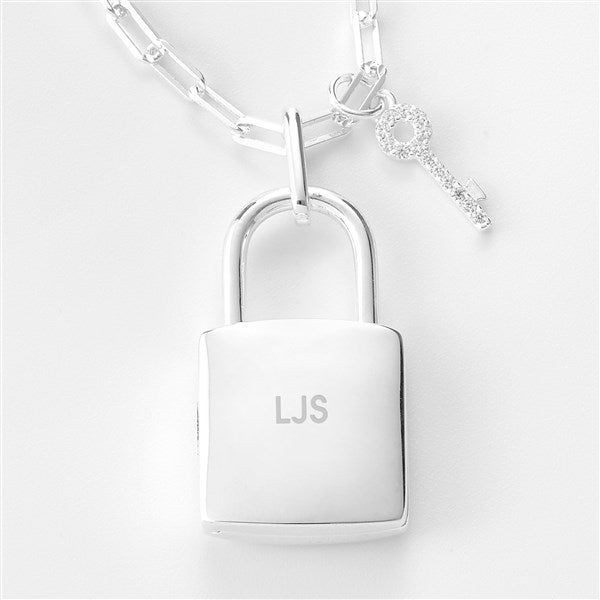 Sterling Silver Lock Pendant Necklace