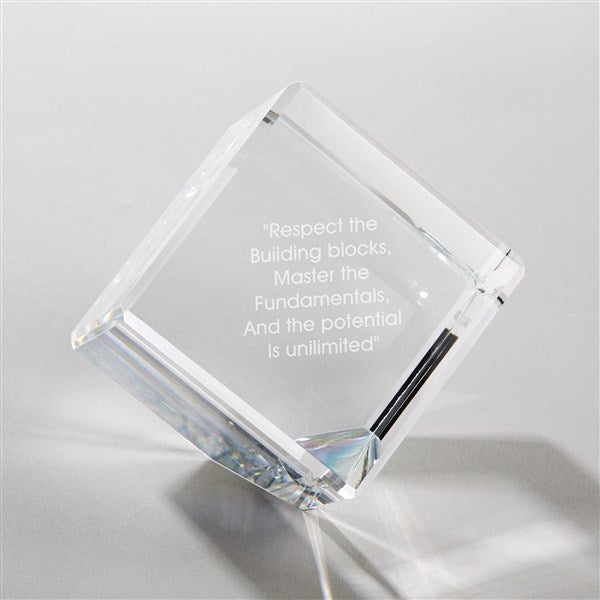 Personalized Crystal Cube Paperweight - 43572