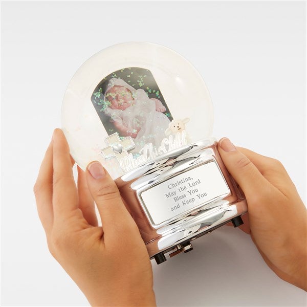 Engraved Baptism & First Communion "Bless This Child" Snow Globe