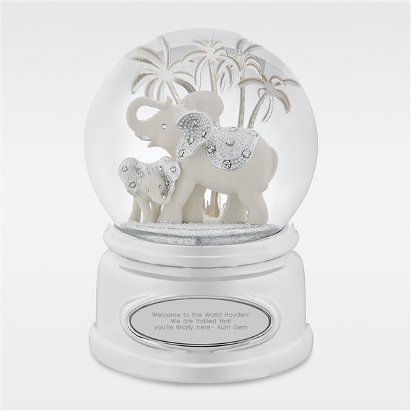 Engraved New Baby Elephant Snow Globe - 43587