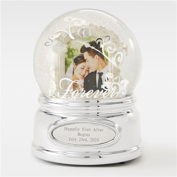 Engraved Engagement Photo Snow Globe    - 43591