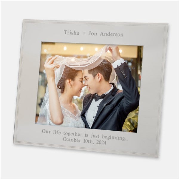 Engraved Wedding Tremont Silver 8x10 Picture Frame  - 43754