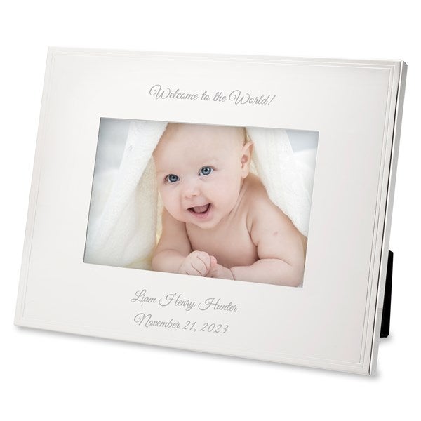 New Baby Personalized Tremont Silver 4x6 Picture Frame - 43773