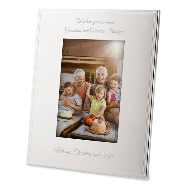 Grandparents Personalized Tremont Silver 4x6 Picture Frame - 43774