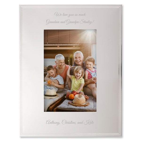 Tremont Grandparents Personalized Silver Picture Frame Vertical 4x6