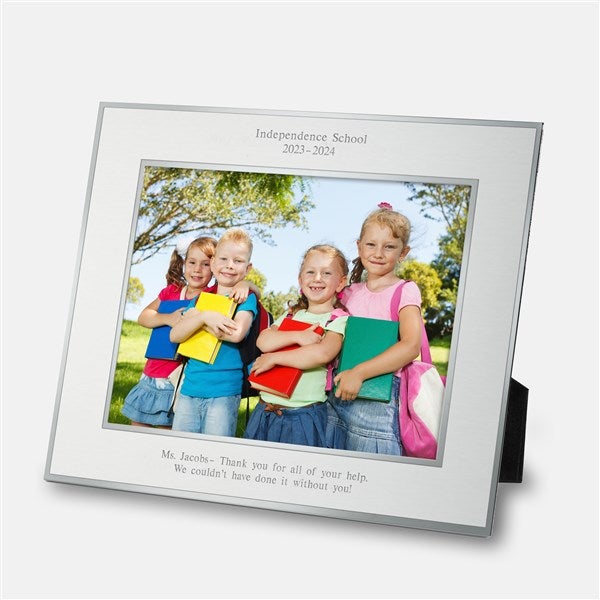 School Personalized Flat Iron Silver Picture Frame - 43782