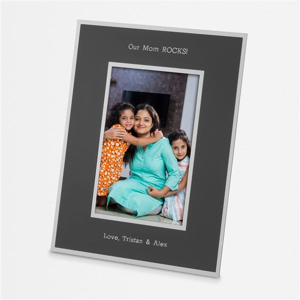 Mom Engraved Flat Iron Black 4x6 Picture Frame - 43795