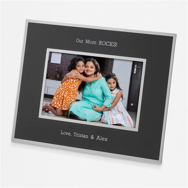 Mom Engraved Flat Iron Black 4x6 Picture Frame - 43795