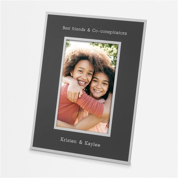 Kids Engraved Flat Iron Black Picture Frame - 4x6 Vertical