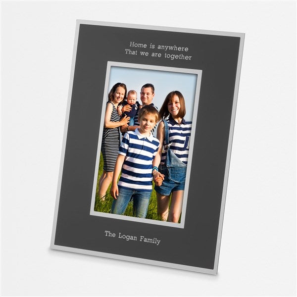 Family Engraved Flat Iron Black 4x6 Picture Frame - 43799