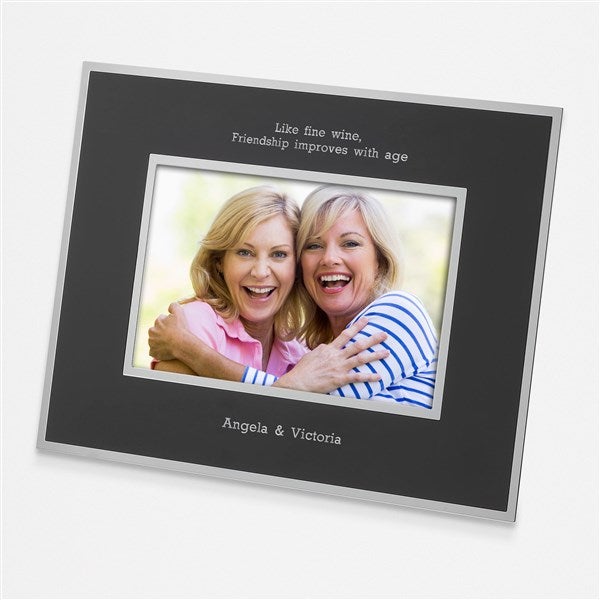Friends Engraved Flat Iron Black Picture Frame - Horizontal 4x6