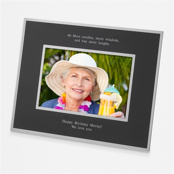 Birthday Engraved Flat Iron Black 4x6 Picture Frame - 43802