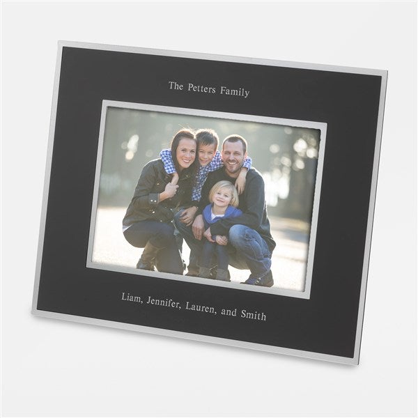Engraved Family Flat Iron Picture Frame - Black 5x7 - 43805