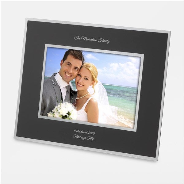 Wedding Engraved Flat Iron Black 5x7 Picture Frame - 43806