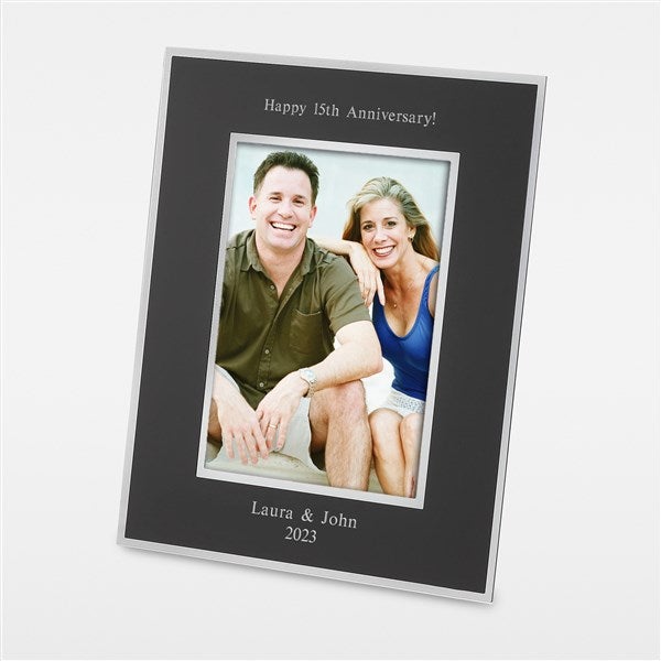 Anniversary Engraved Flat Iron Black 5x7 Picture Frame - 43807