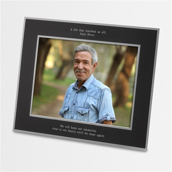 Memorial Engraved Flat Iron Black 8x10 Picture Frame - 43815
