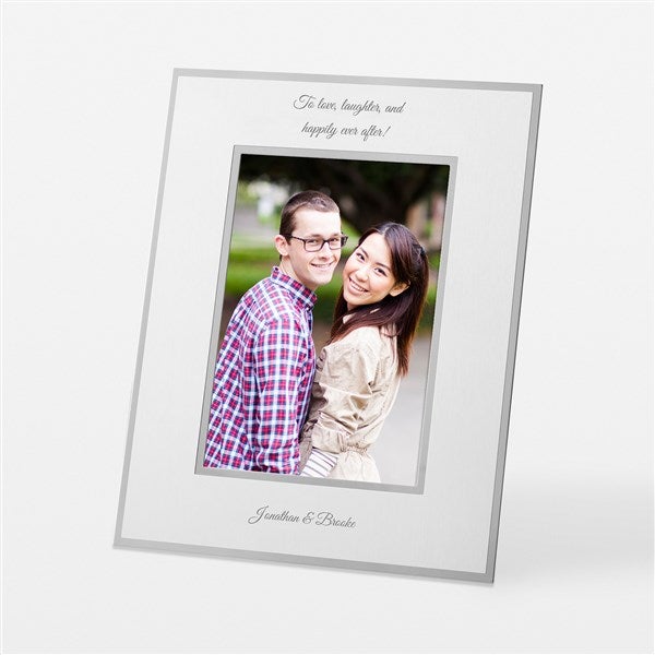 Engraved Engagement Flat Iron Silver 5x7 Picture Frame - 43832