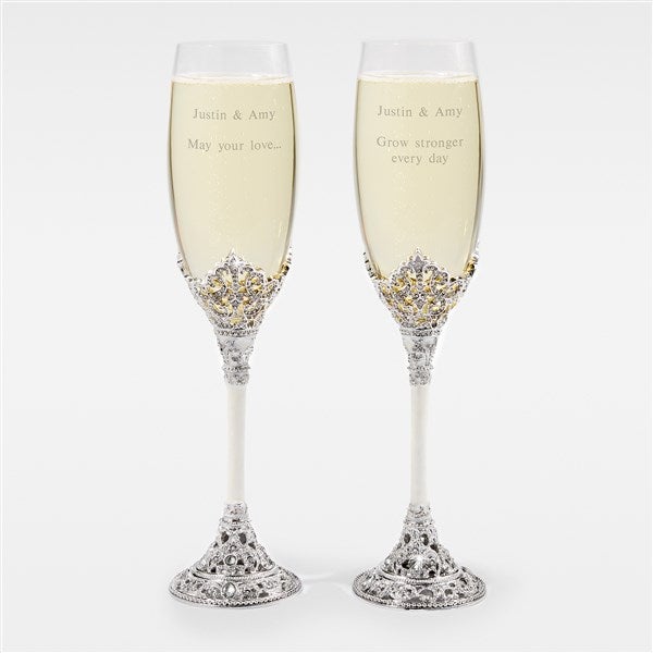 Engraved Engagement Cathedral Flute Set - 44028