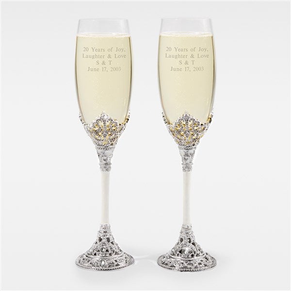 Engraved Anniversary Cathedral Flute Set - 44029