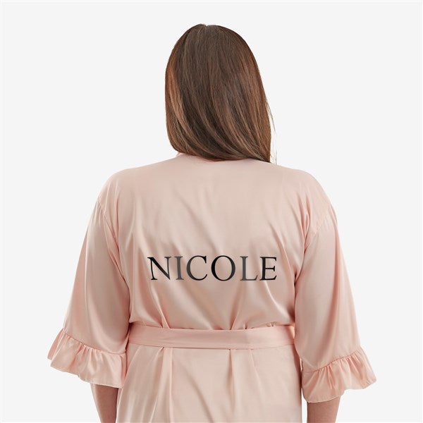 Metallic Foil Name Personalized Ruffle Satin Robe  - 44068