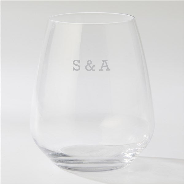 Engraved Luigi Bormioli Anniversary Atelier Stemless Wine Glass - 44251