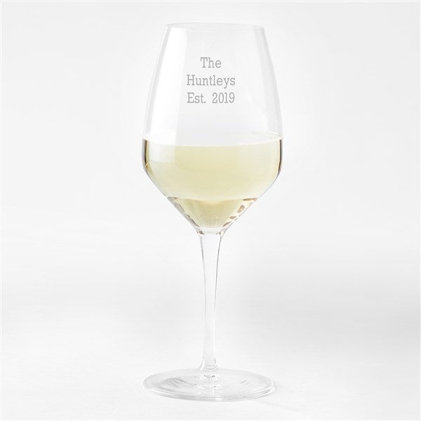 Engraved Luigi Bormioli Housewarming Atelier White Wine Glass - 44256