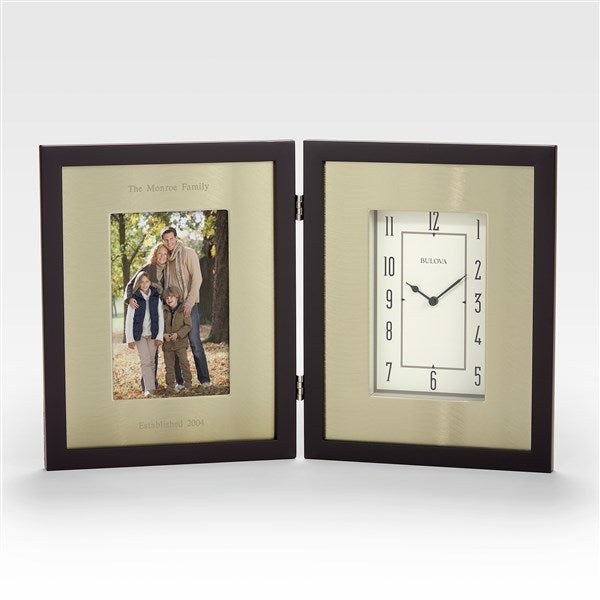 Engraved Bulova Winfield Frame Milestone Clock     - 44589