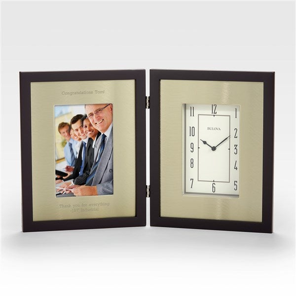 Engraved Bulova Winfield Frame Retirement Clock  - 44592