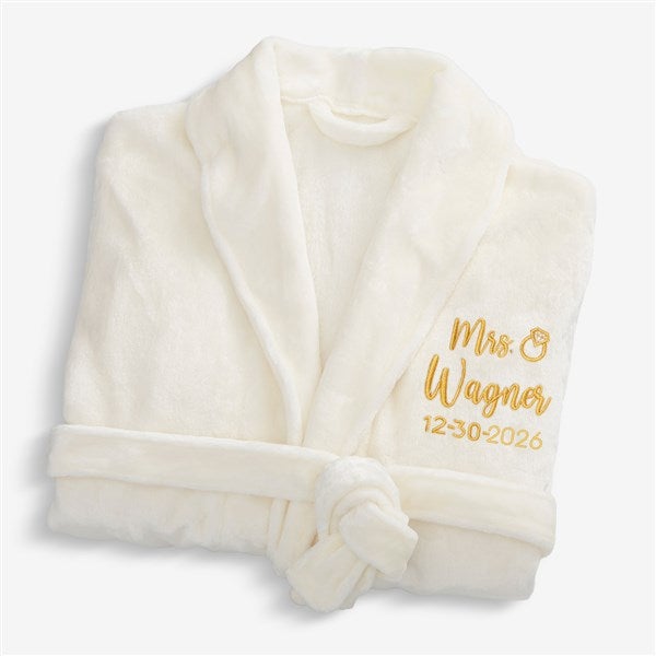 Bride Bling Wedding Embroidered Luxury Fleece Robes - 44664