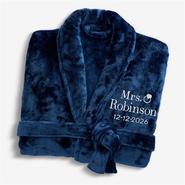 Bride Bling Wedding Embroidered Luxury Fleece Robes - 44664