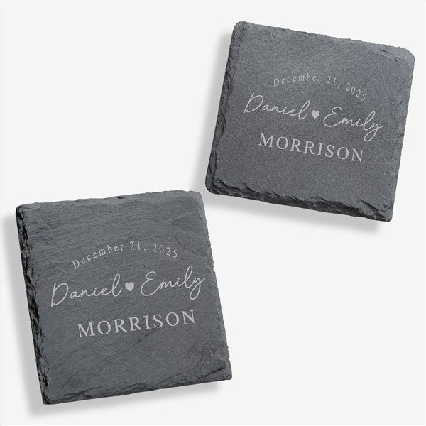 Simply Us Engraved Wedding Slate Coaster Set - 44686