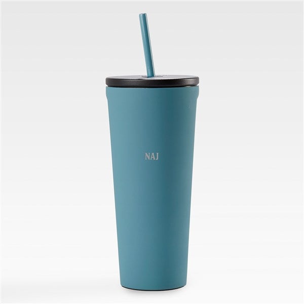 Engraved Corkcicle Monogram 24oz Cold Cup with Straw